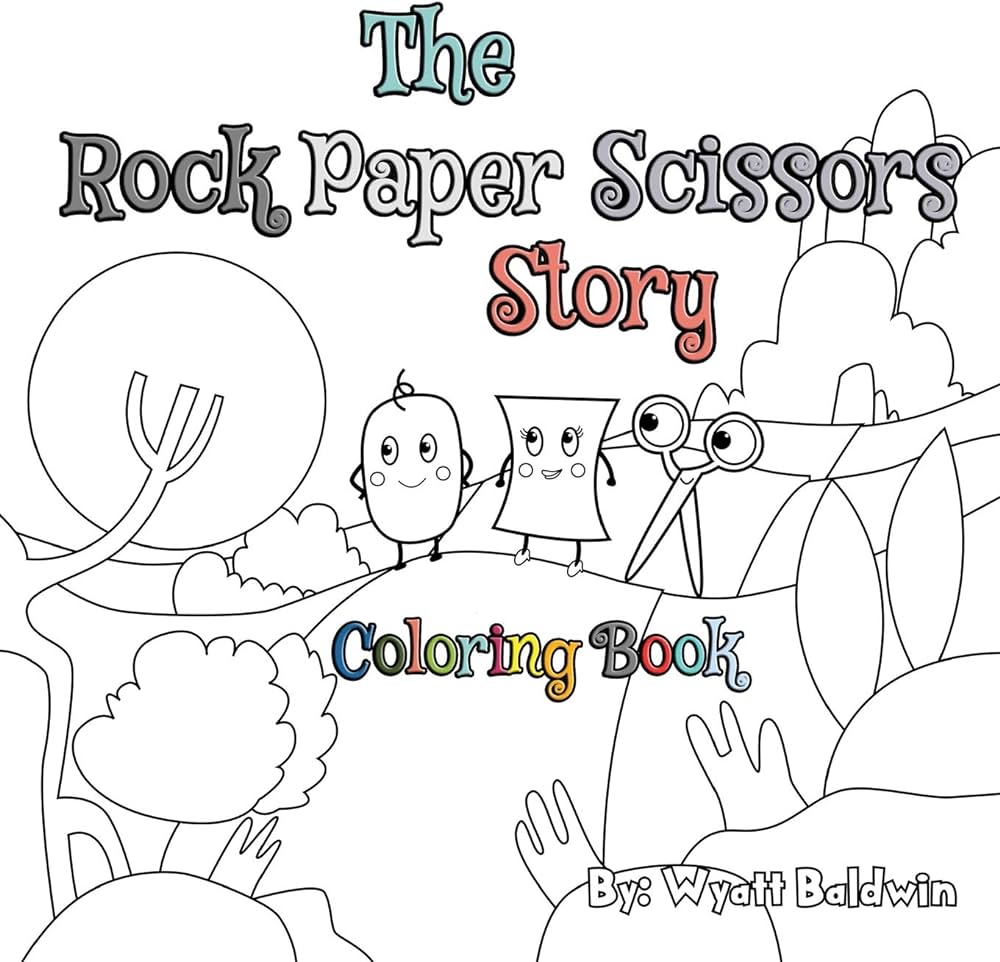 The rock paper scissors story coloring book professional rock paper scissors library baldwin wyatt books