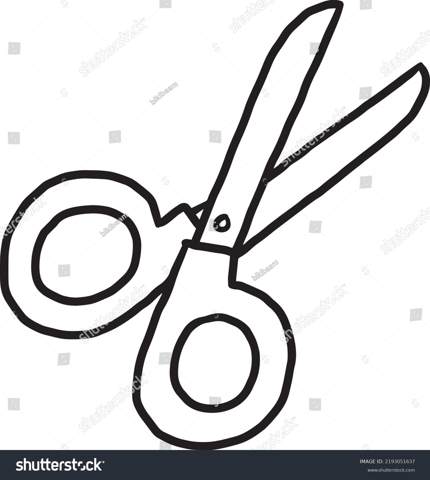 Scissors coloring page doodle kawaii cute stock vector royalty free