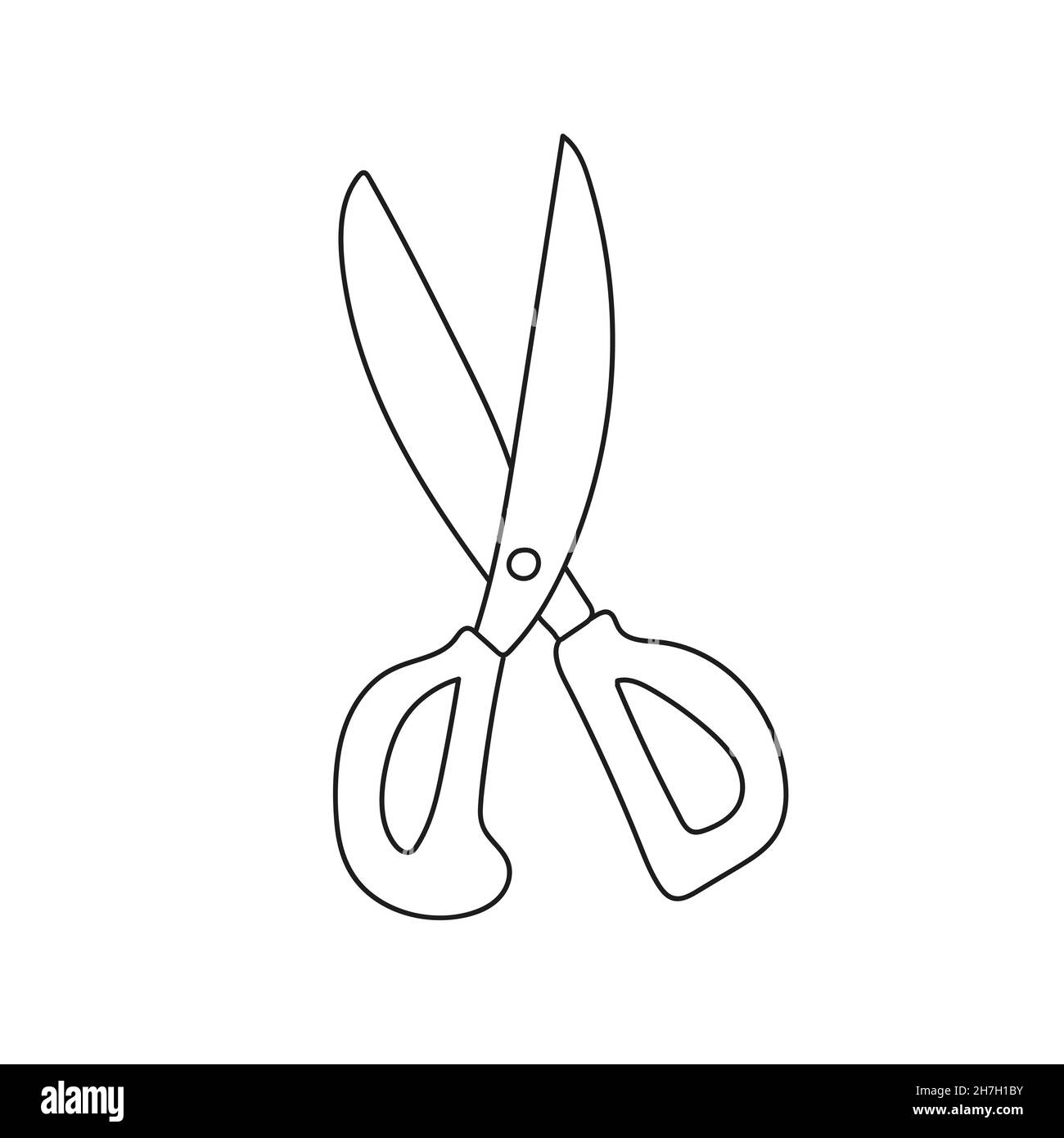 Simple coloring page outline scissors on a white background cartoon vector illustration of scissors for coloring pages stock vector image art