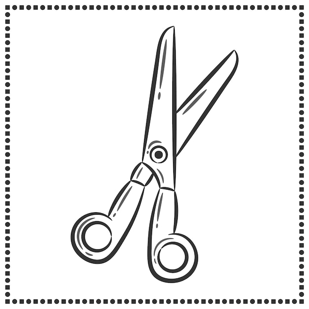 Premium vector printable cute drawing scissors sketch for coloring