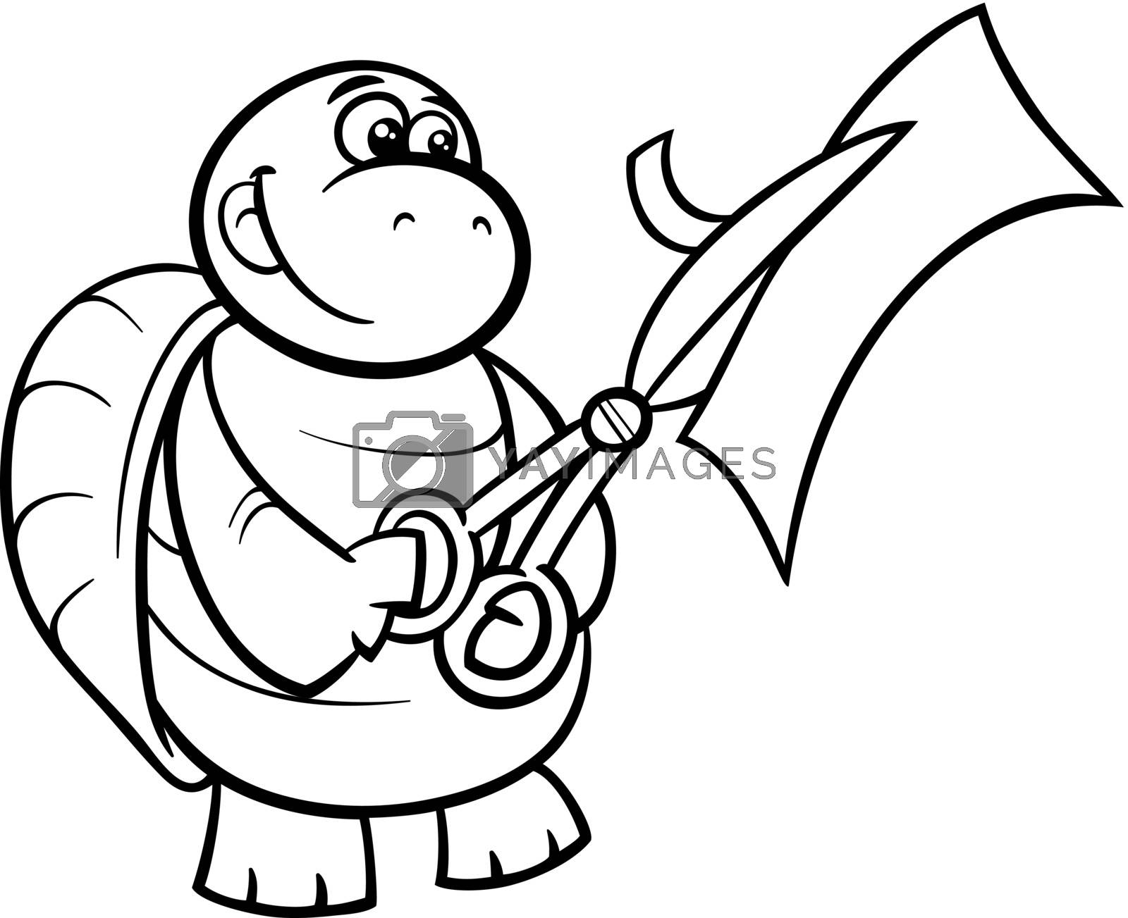 Turtle with scissors coloring page by izakowski vectors illustrations with unlimited downloads