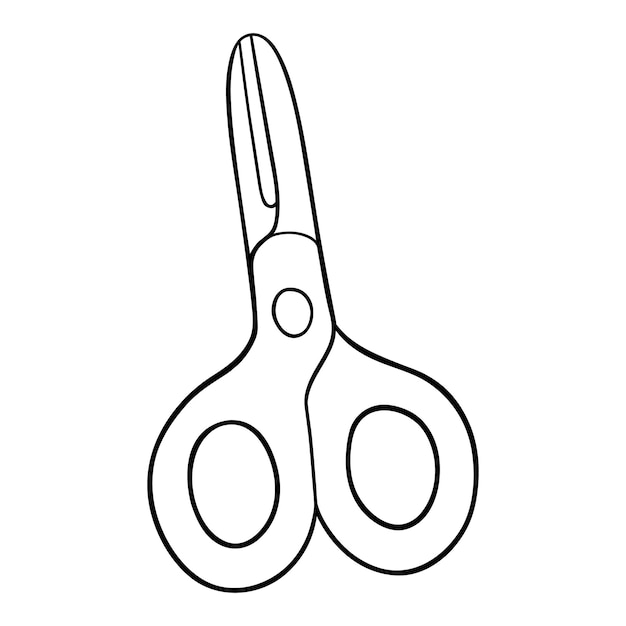 Premium vector illustration of outline doodle scissors for children coloring and scrap book