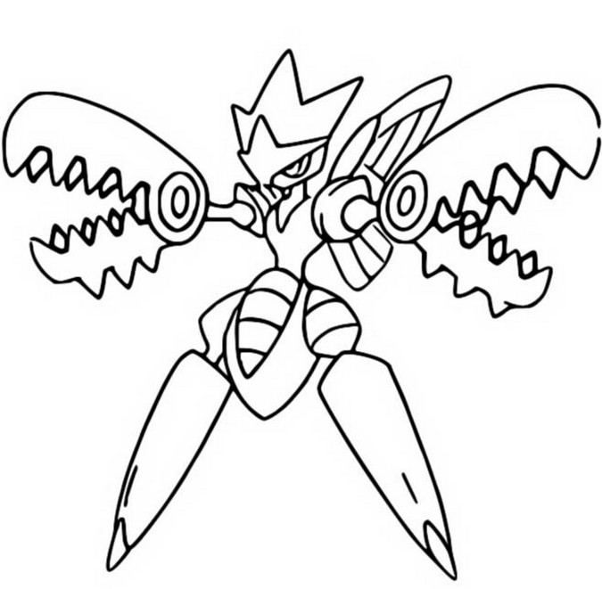 Coloring page mega evolved pokãmon mega scizor