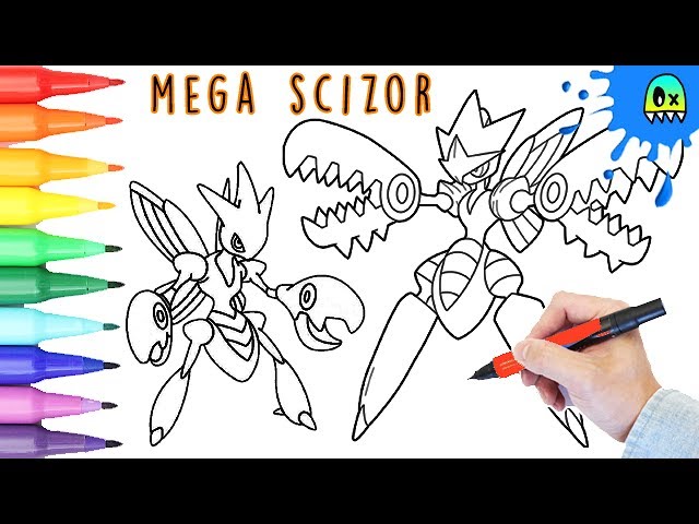 Pokeon coloring ega evolution scizor i fun colouring videos for kids