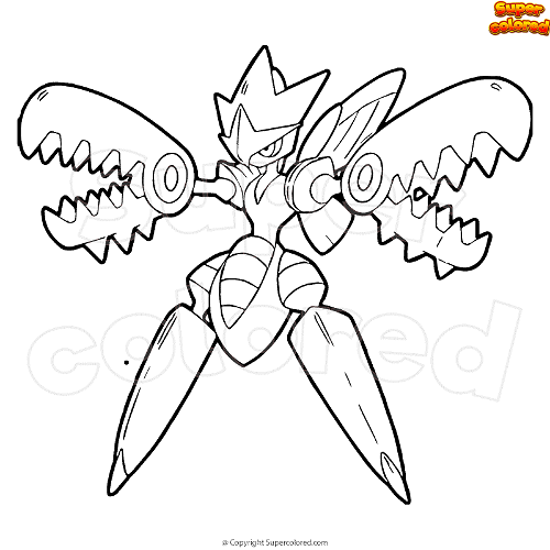 Coloring page pokemon mega scizor