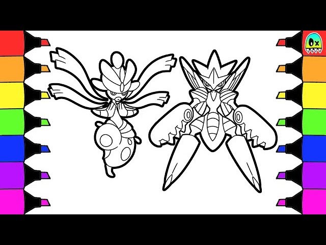 Pokemon coloring pages mega evolution medicham and mega scizor colouring book fun for kids