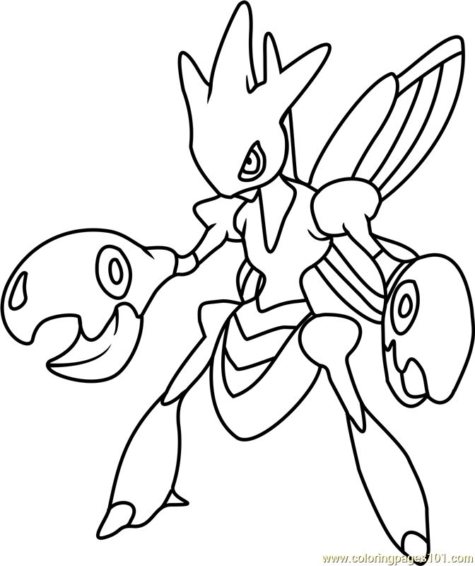 Scizor pokemon coloring page for kids