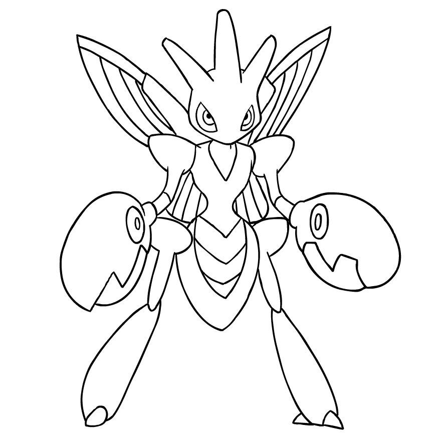 Scizor from the second generation of the pokãmon coloring page