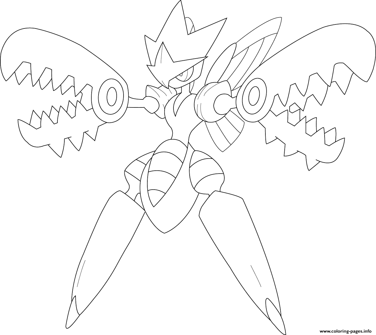 Mega scizor pokemon coloring page printable