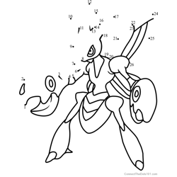 Pokemon scizor connect the dots printable worksheets