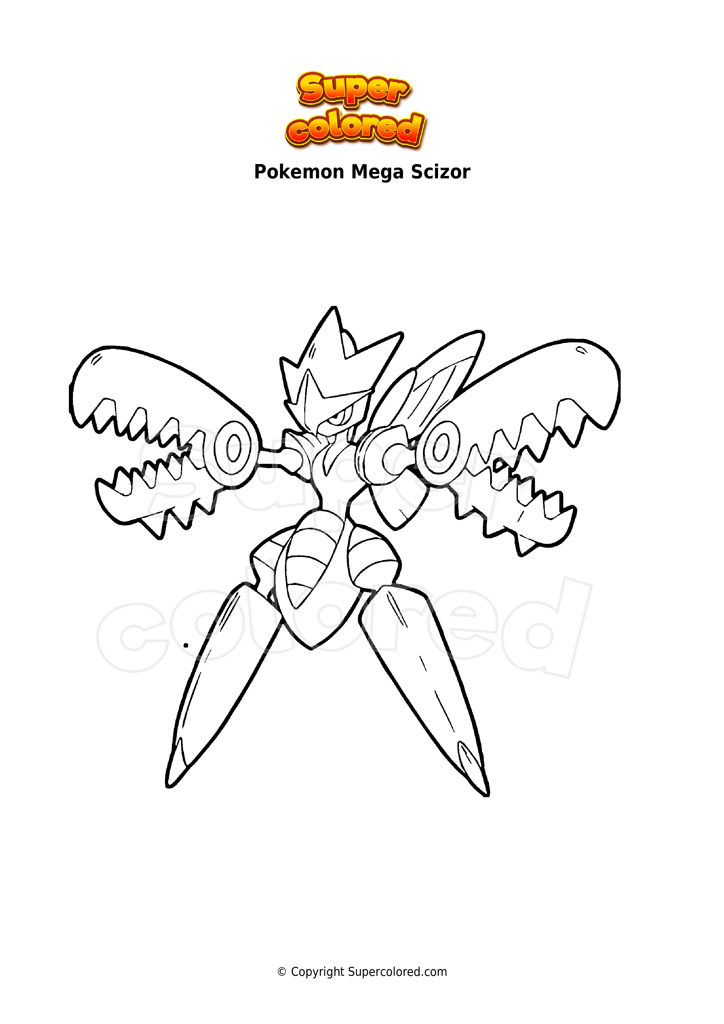 Coloring page pokemon mega scizor