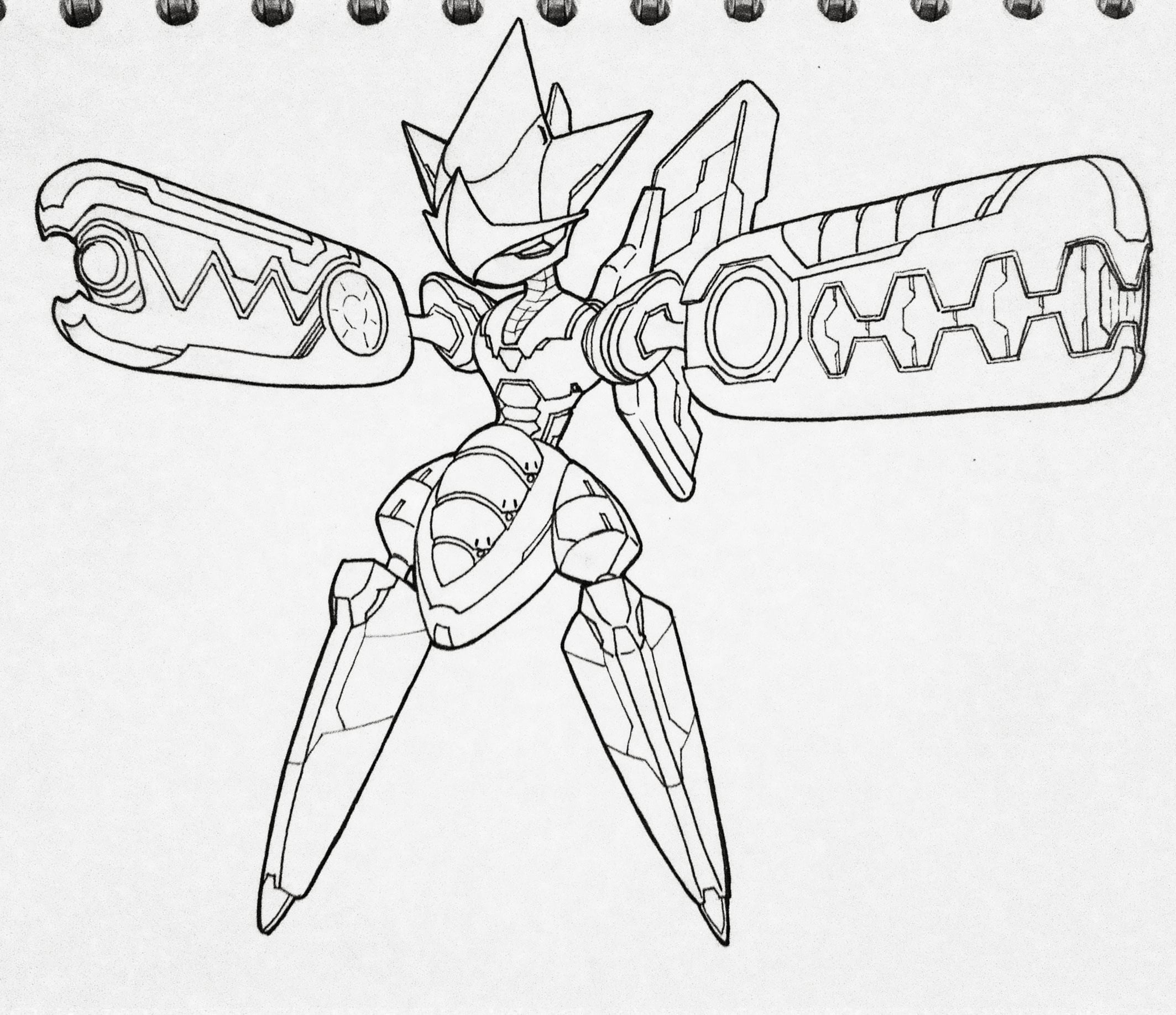 I drew mega scizor x ironman rpokemon