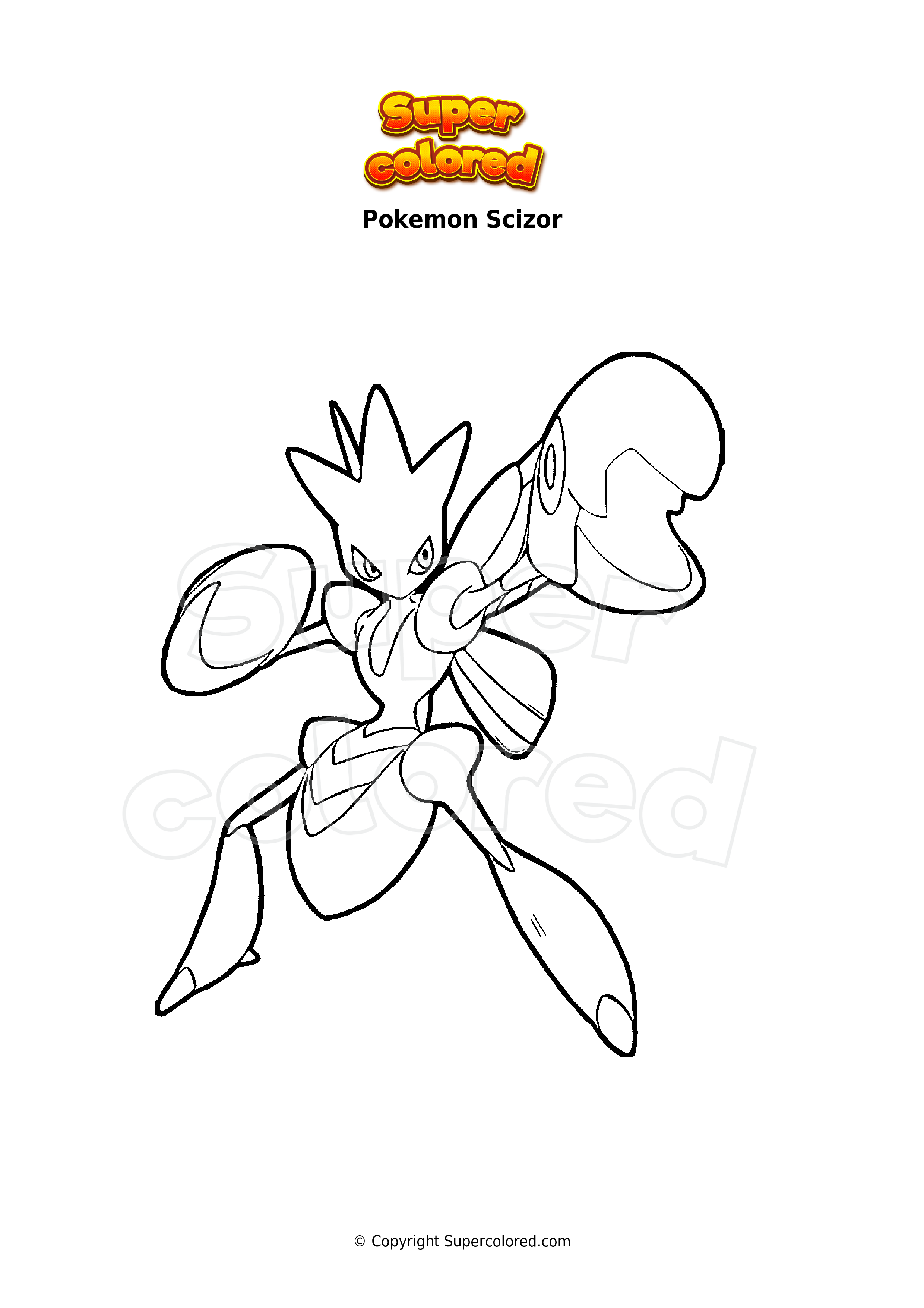 Coloring page pokemon scizor