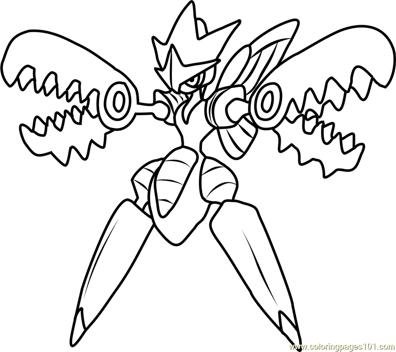 Mega scizor pokemon coloring page for kids