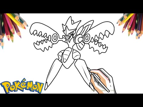 O desenhar o pokãmon mega scizor how to draw pokãmon mega scizor