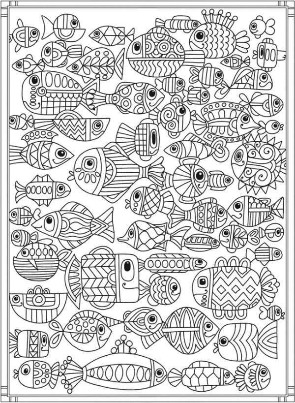 Sea life and fish coloring pages fish coloring page coloring pages free adult coloring pages