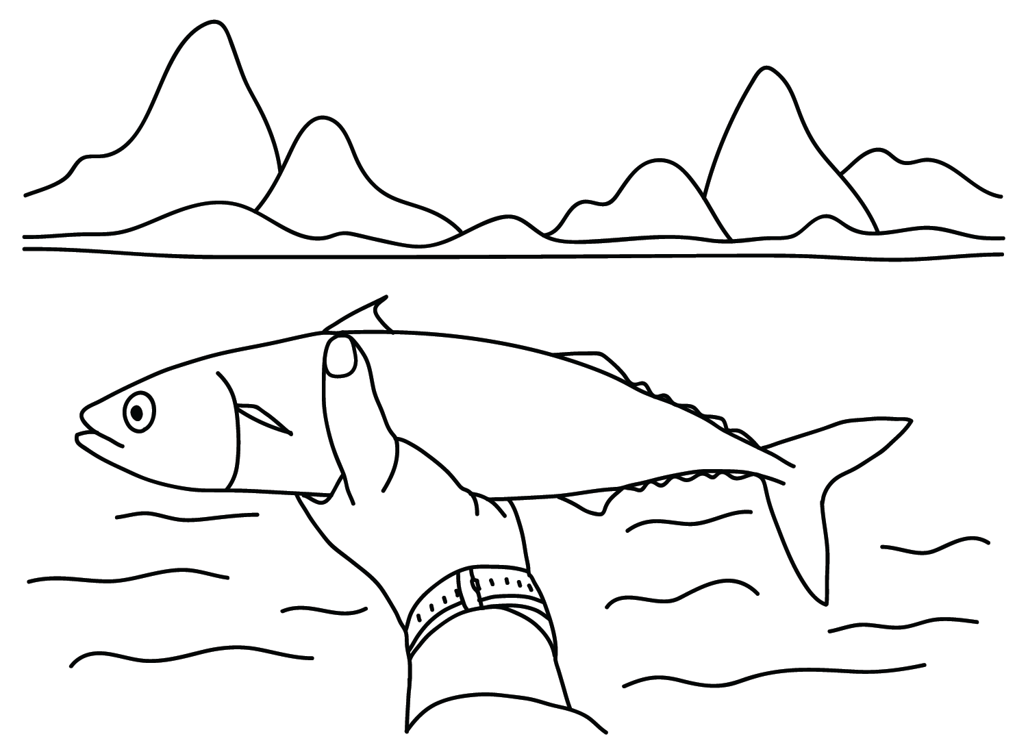 Mackerel coloring pages