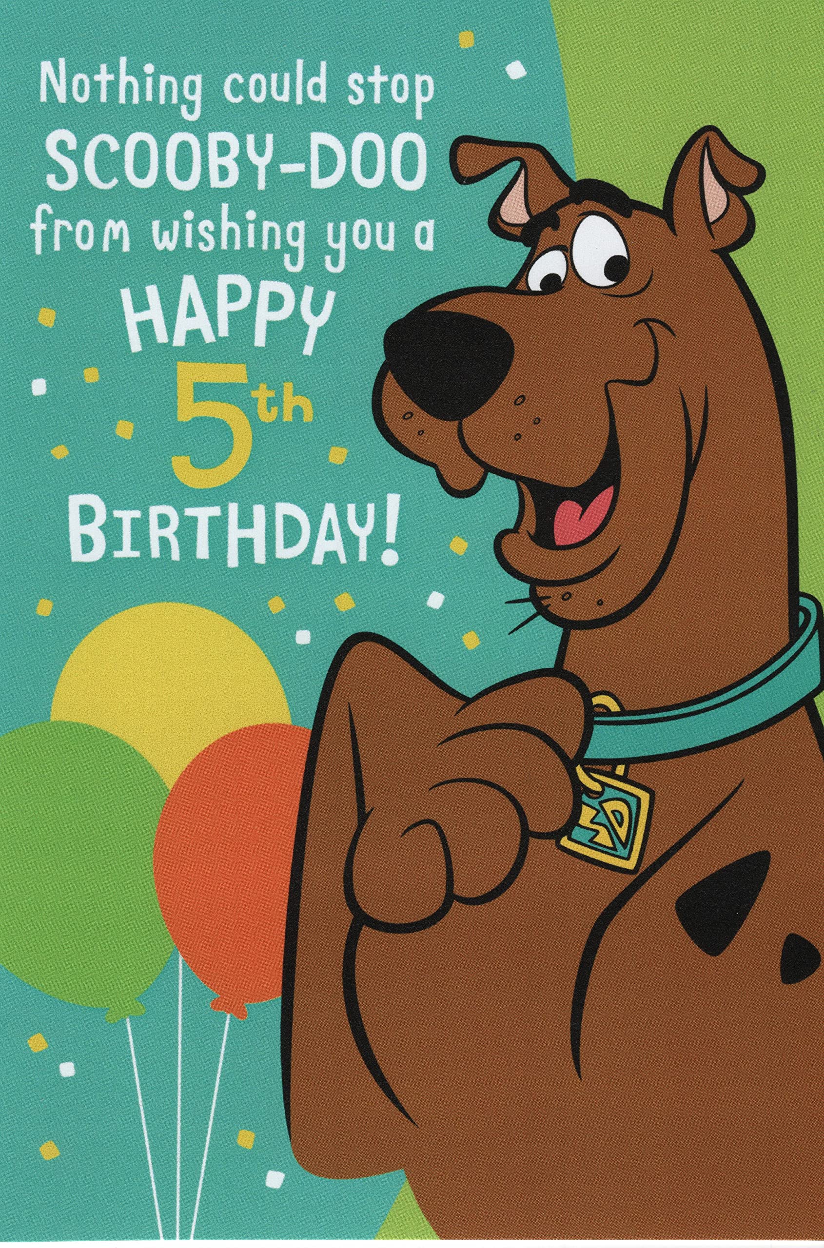 Happy th fifth birthday card age featuring scooby doo nothing could stop scooby