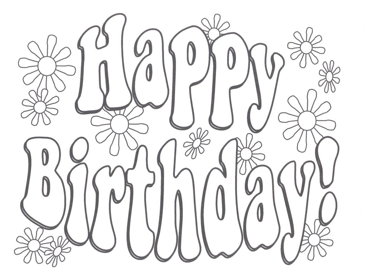 Happy birthday girl coloring pages