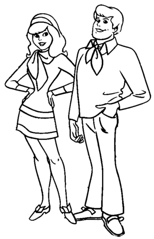 Daphne and freddy coloring page free printable coloring pages