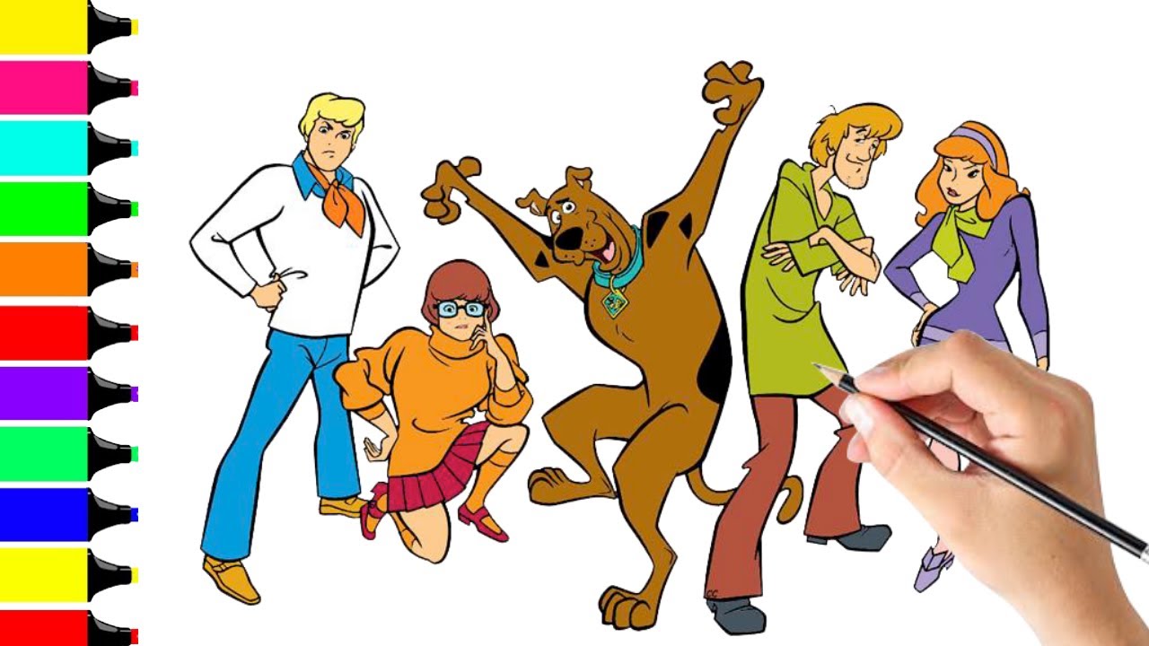 Scooby doo coloring pages for kids how to paint scooby doo