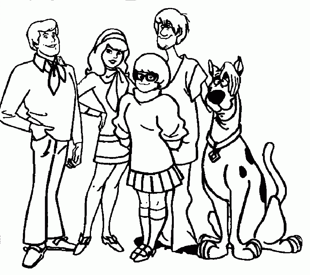 Scooby doo and the gang coloring page