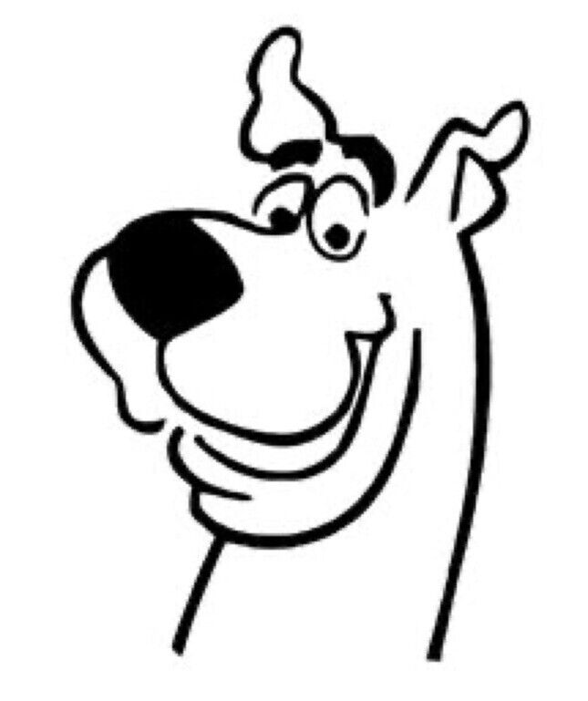 Scooby doo white vinyl decal sticker