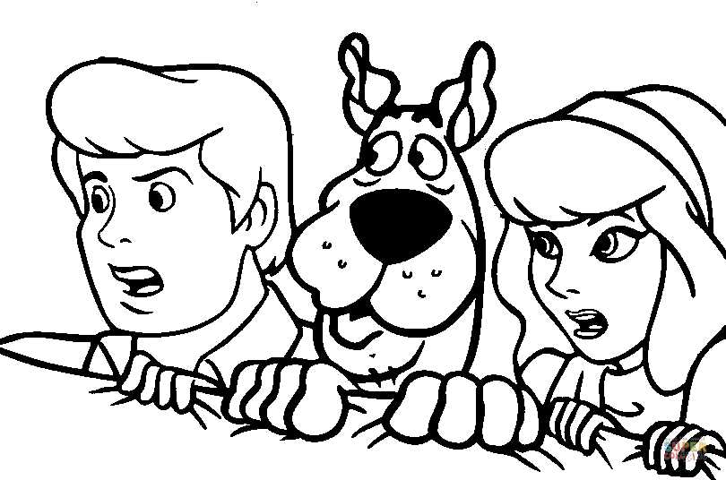 Fred jones scooby and daphne blake coloring page free printable coloring pages