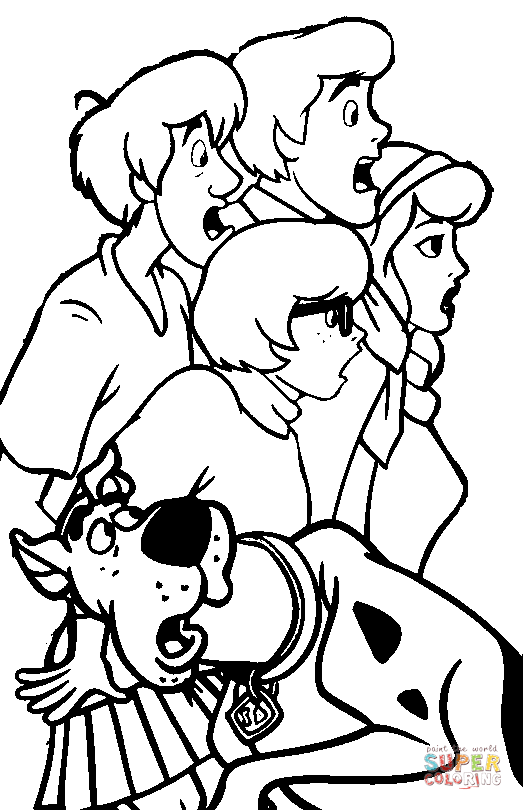 Shaggy velma fred daphne and scooby coloring page free printable coloring pages