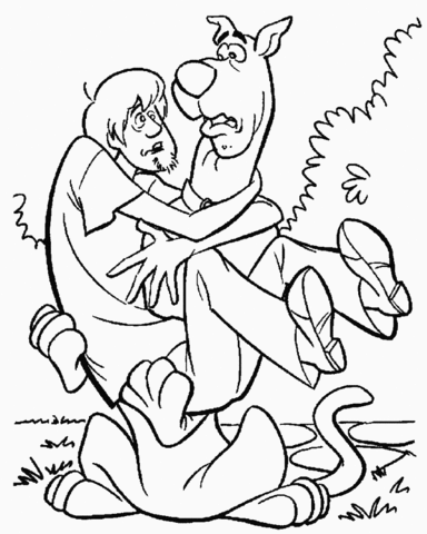 Shaggy in the hands of scooby coloring page free printable coloring pages