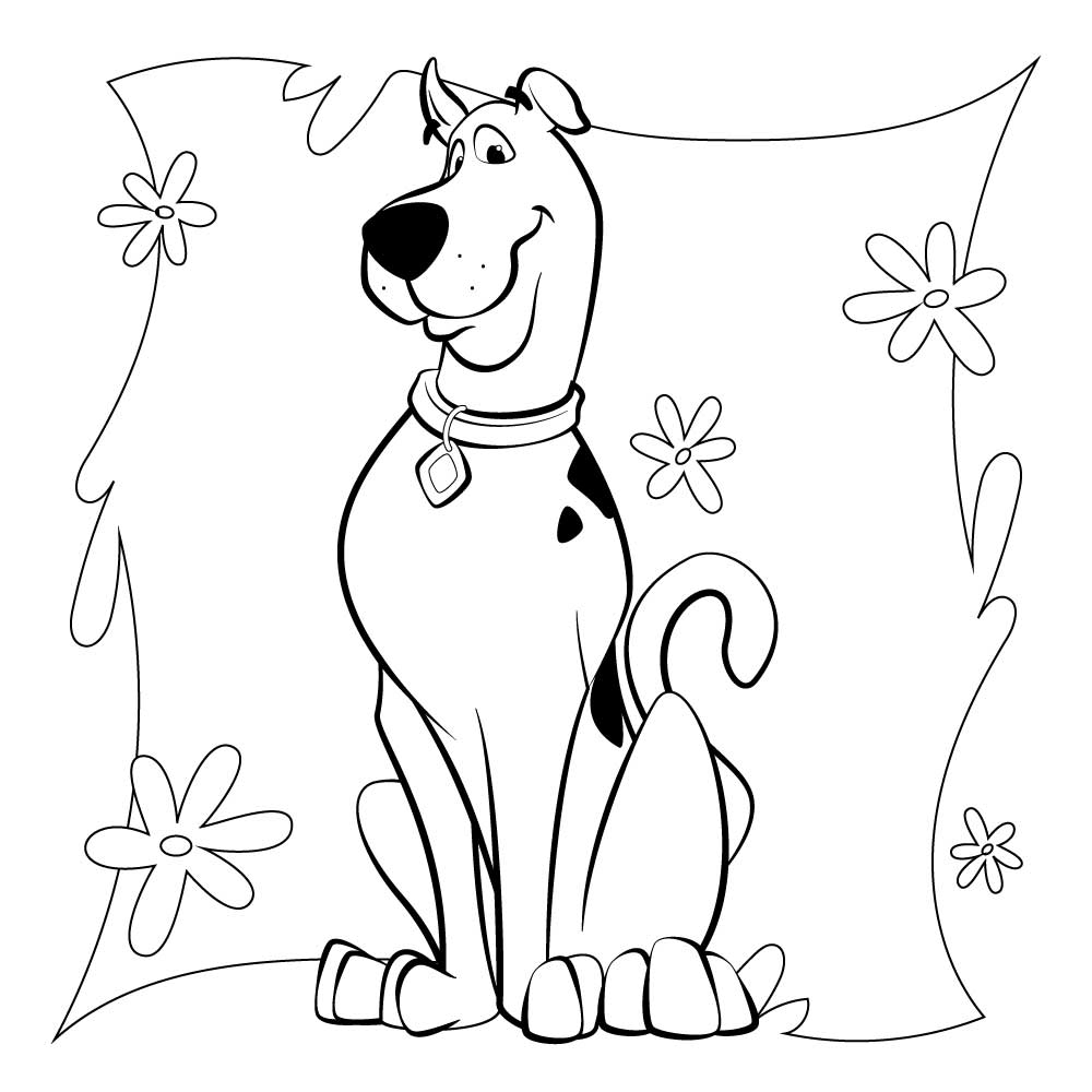 Scooby doo black and white vector free download