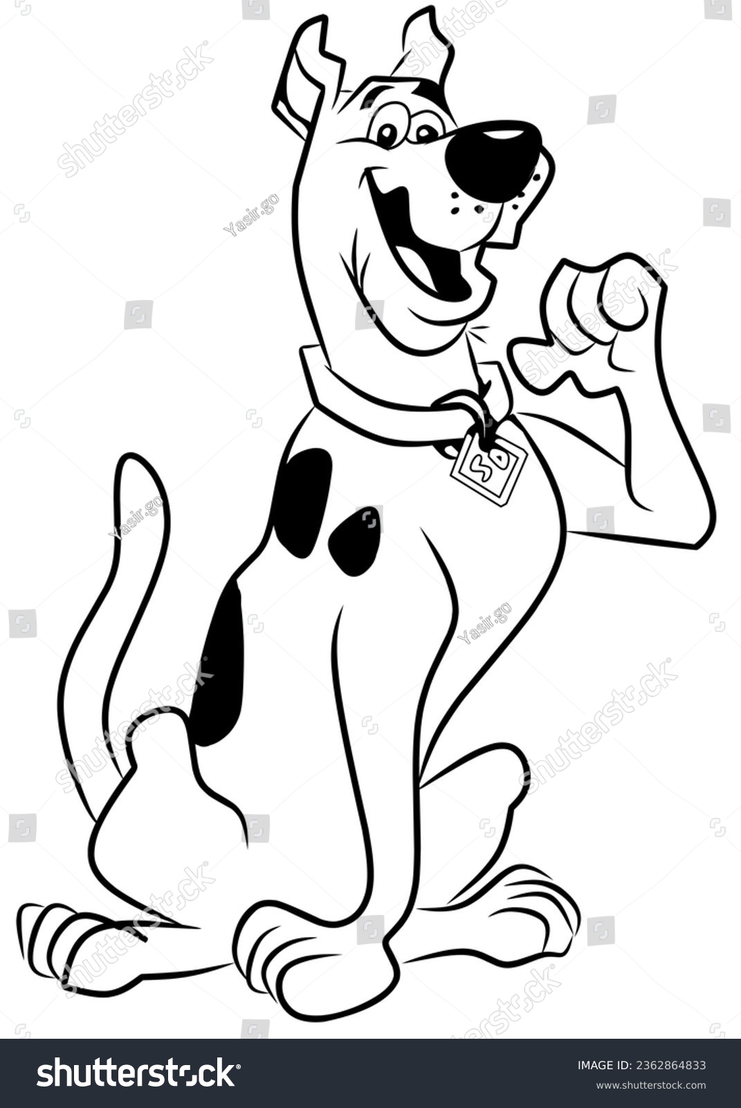 Scoobydoo line art style stock illustration