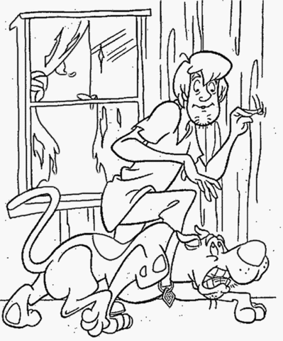 Shaggy rogers and scooby doo coloring page free printable coloring pages