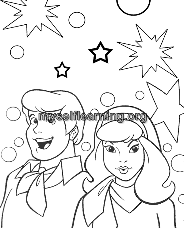 Scooby doo cartoons coloring sheet instant download