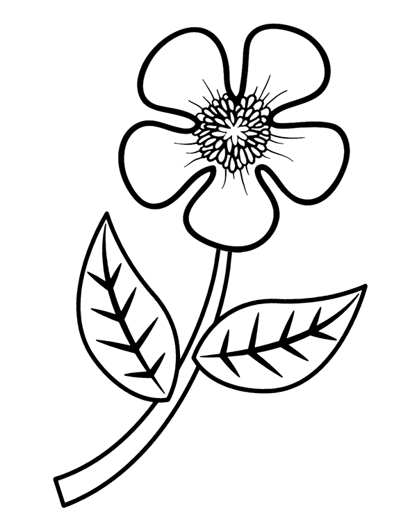 Simple coloring sheet flower to print