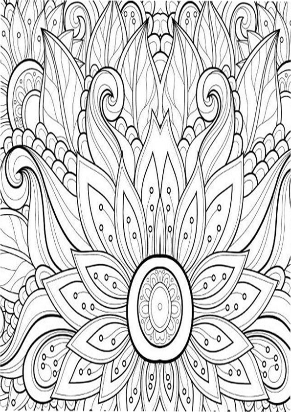 Coloring pages flower pattern coloring page