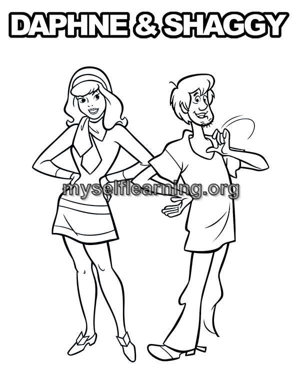 Scooby doo cartoons coloring sheet instant download