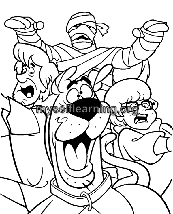 Scooby doo cartoons coloring sheet instant download