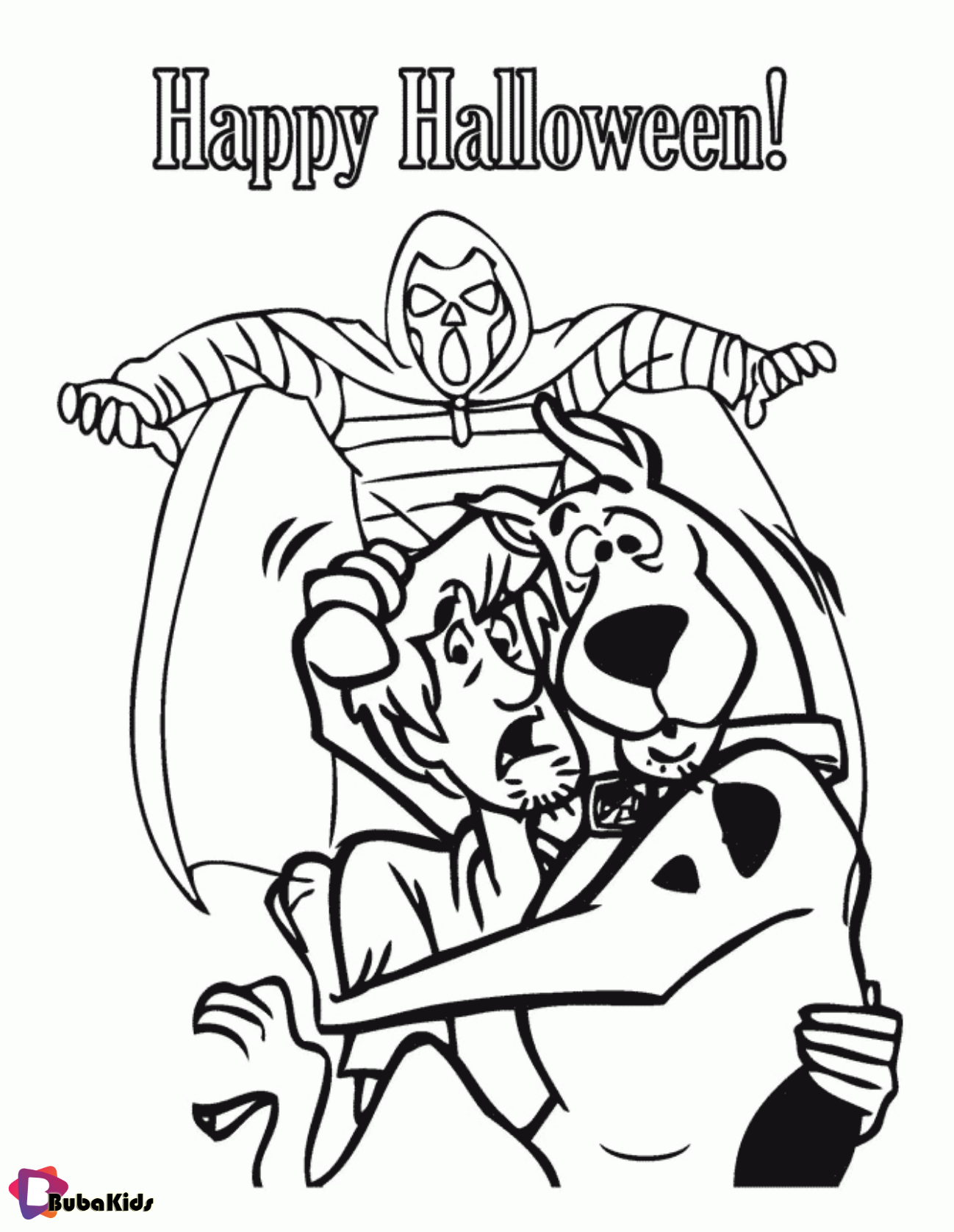 Happy halloween scooby doo and shaggy printable coloring page halloween scooby doo â scooby doo coloring pages cartoon coloring pages monster coloring pages