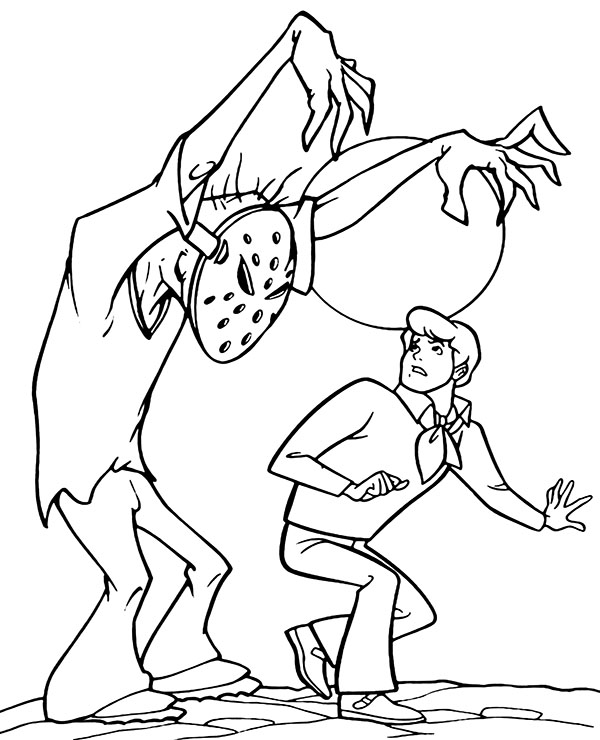 Scooby doo cartoon character fred coloring sheet