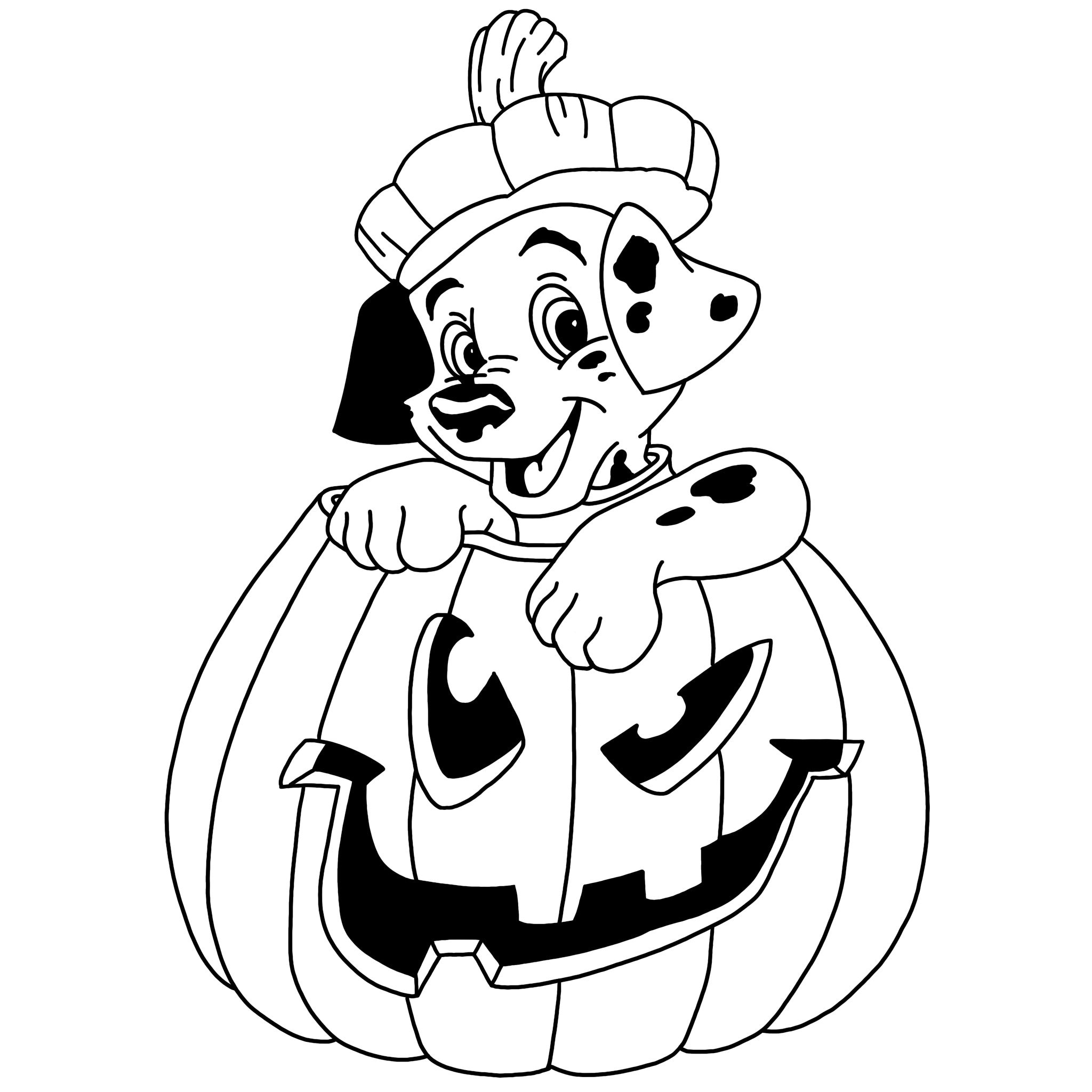 Dalmatian in pumpkin dalmatians digital files svgpdfpngjpeg halloween coloring pagehalloween coloring page