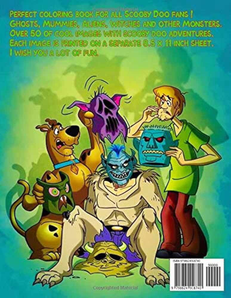 Scooby doo and monsters coloring book over cool images size x inches ghosts mummies goblins aliens witches vampires skeleton and other monsters okuiwa studio books