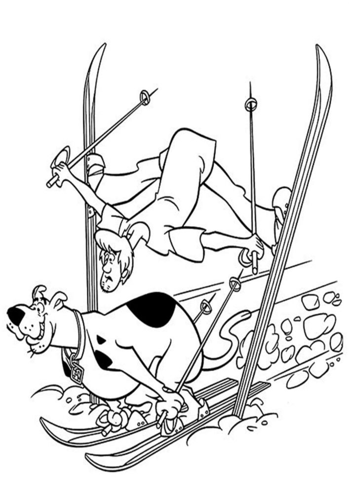 Free easy to print scooby doo coloring pages