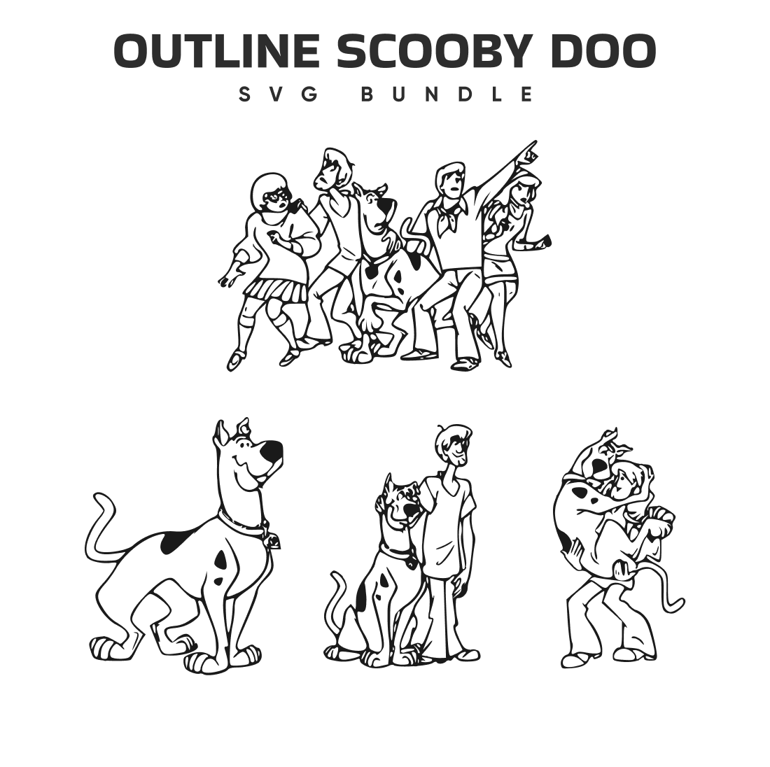 Outline scooby doo svg â