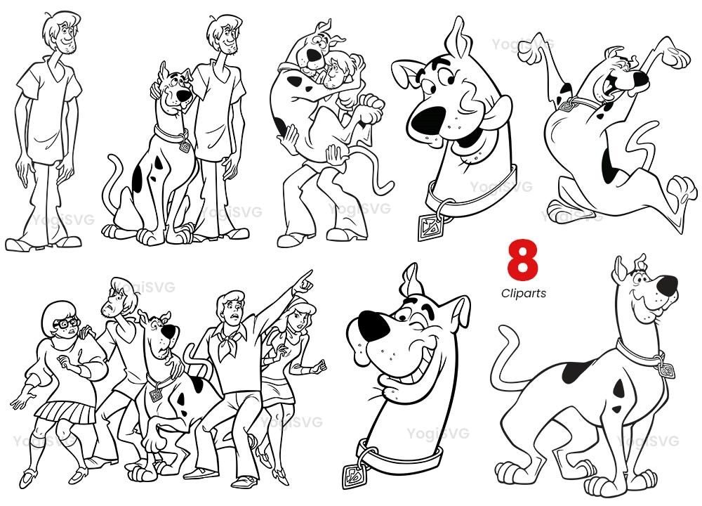 Scooby doo outline svg png files download scooby doo tattoo piglet tattoo cartoon tattoos