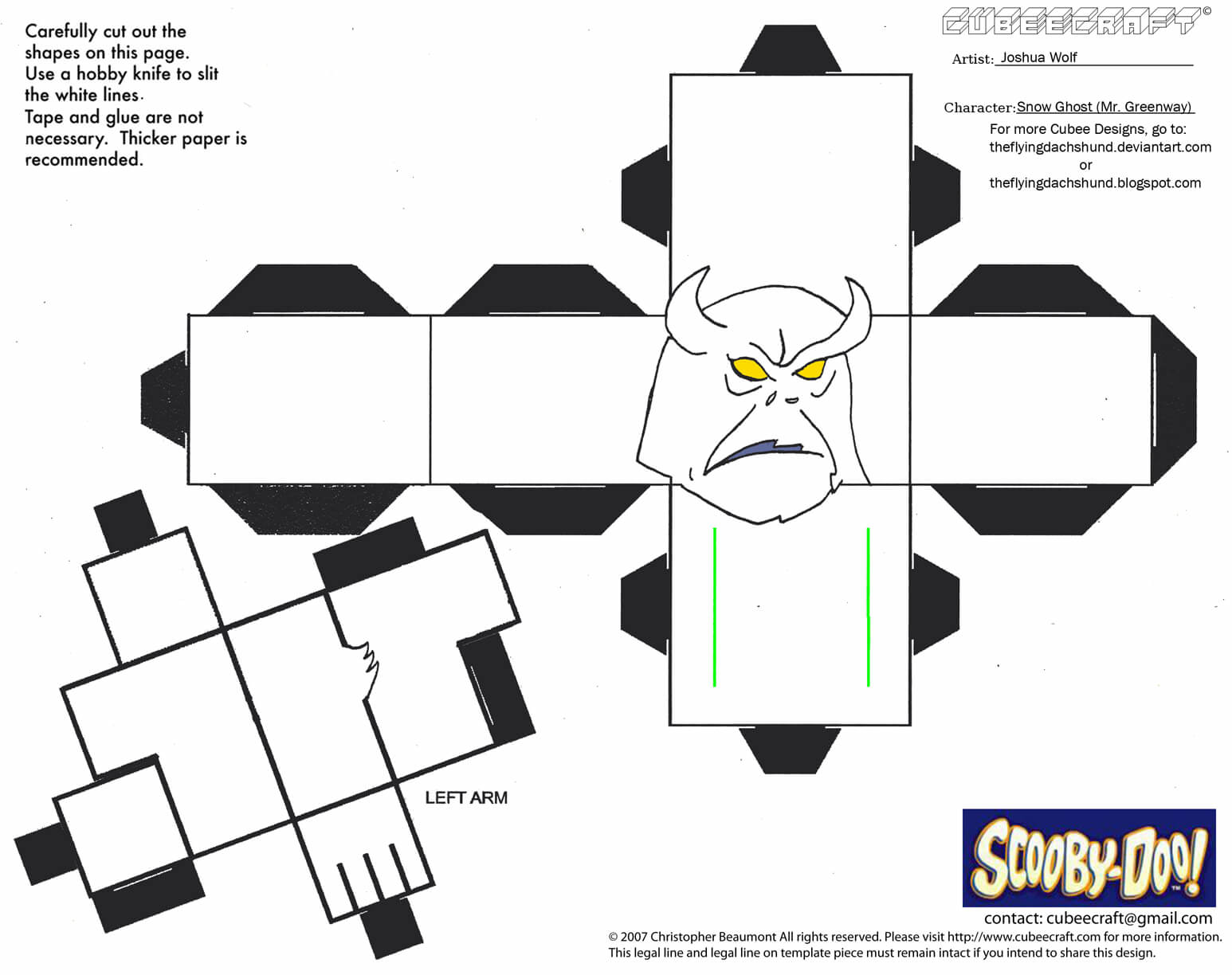 Snow ghost paper toy free printable papercraft templates