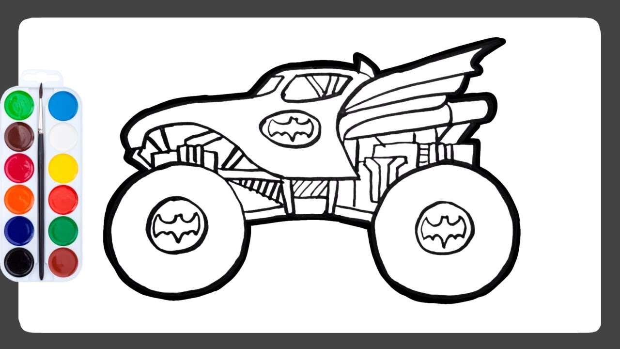 How to draw batman monster truck