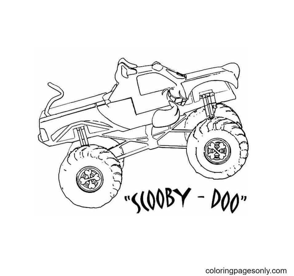 Scooby doo monster truck coloring page