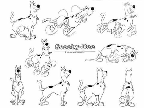 Scooby doo reference sheet from traditional animation on fb scooby doo coloring pages cartoon character design scooby doo tattoo