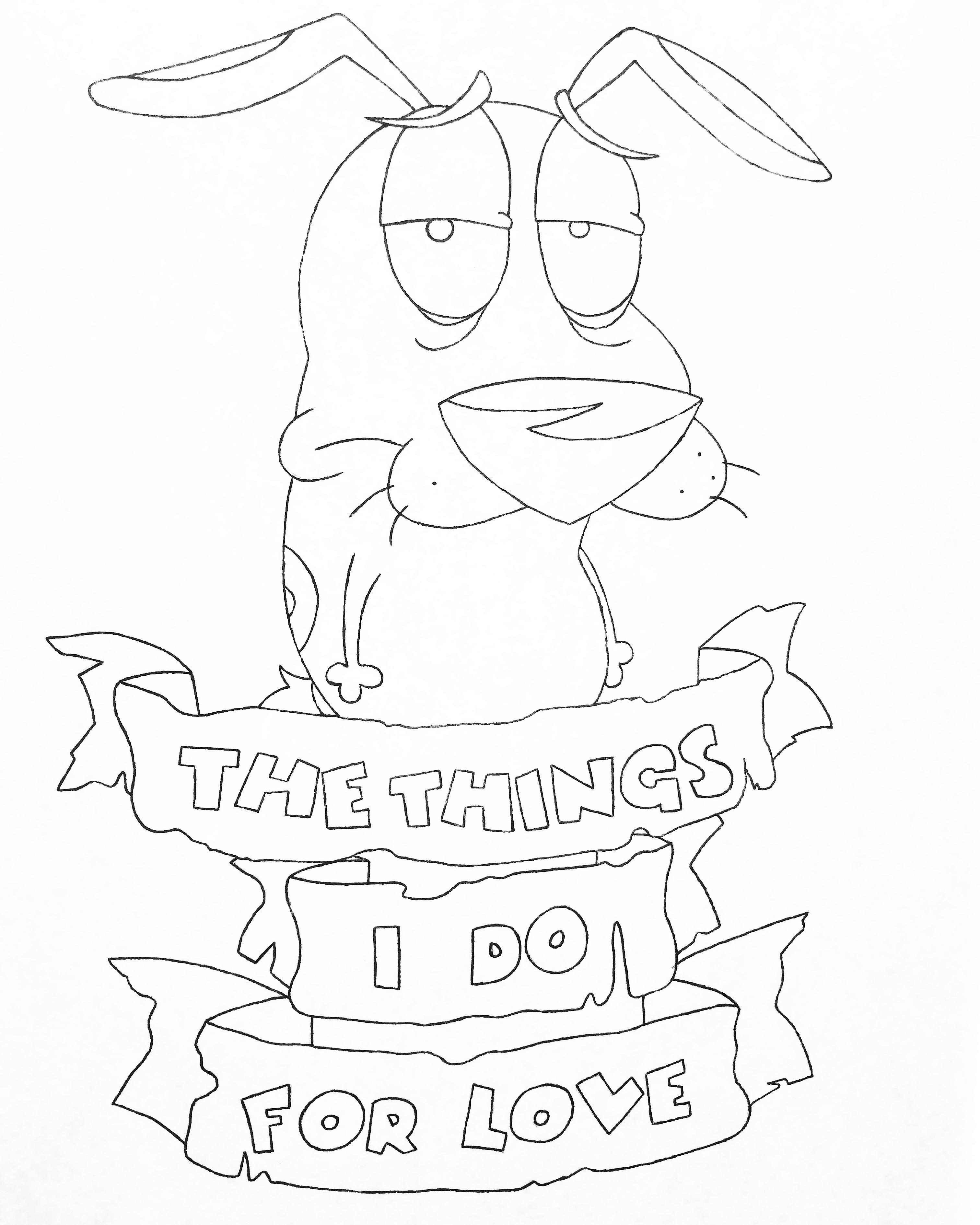 Courage the cowardly dog tattoo design